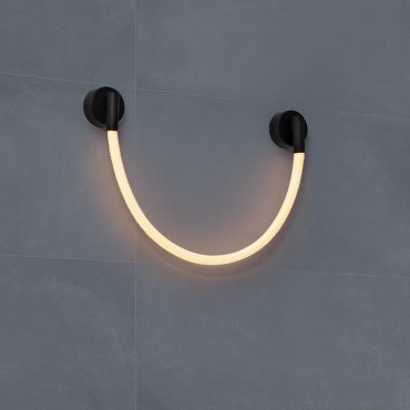 Nova Luce Ilane - wandlamp - 95 x 40 x 7,5 cm - 7W LED incl. - zandzwart en wit