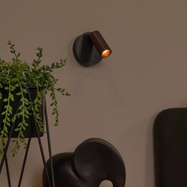 Lucide Toni - oplaadbare wandlamp - Ø 8,1 x 12,4 cm - 2W dimbare LED incl. - koffie