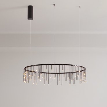 Nova Luce Stellar - hanglamp - Ø 80 x 150 cm - 31W dimbare LED incl. - zwart chroom