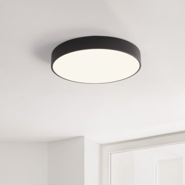 Nova Luce Hadon - plafondlamp - Ø 50 x 7 cm - zandzwart