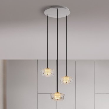 Nova Luce Keros - hanglamp - Ø 50 x 200 cm - 18W LED incl. - platina goud