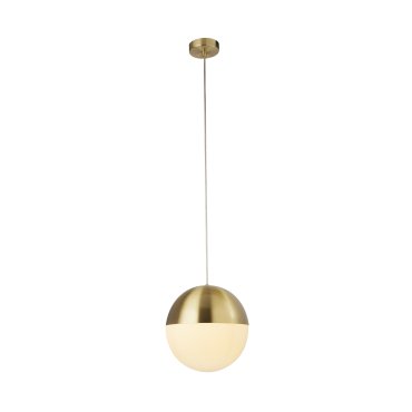 Searchlight Endor - hanglamp - Ø 25 x 150 cm - satijn messing en opaal wit