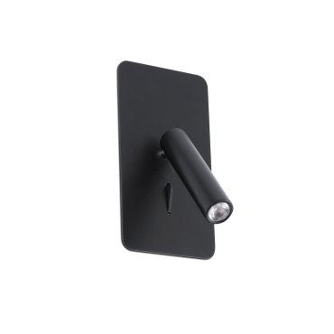 Faro Suau - inbouw wandverlichting met schakelaar - 9,5 x 17 cm - 3W LED incl. - mat zwart