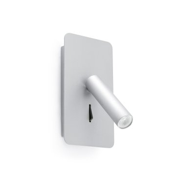 Faro Suau - wandverlichting met schakelaar - 9,5 x 14 x 17 cm - 3W LED incl. - zilver