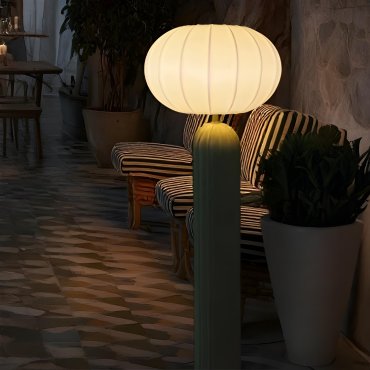 New Garden Rachel 145 - oplaadbare vloerlamp op zonne-energie en op batterijen met afstandsbediening - Ø 36 x 143 cm - 5W LED incl. - IP65 - olijfgroen - 3000K