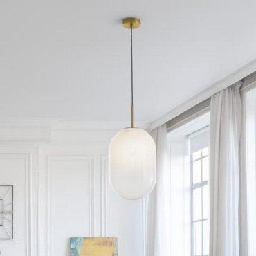 Nova Luce Chrysi - hanglamp - Ø 24 x 120 cm - messing goud en wit