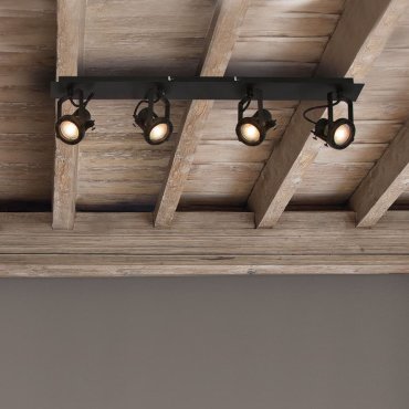 Nova Luce Salva - opbouwspot 4L - 71 x 19 x 16 cm - zand zwart