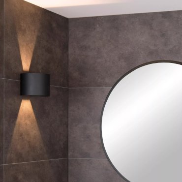 Lucide Axi Rond - wandverlichting met 2 regelbare lichtbundels - 13,5 x 11,5 x 10 cm - 6W LED incl. - zwart