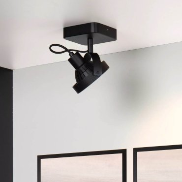 Lucide Tala LED - opbouwspot 1L - 12 x 12 x 20 cm - 12W dimbare LED incl. - zwart