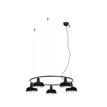 Faro Tatawin S - hanglamp - Ø 90 x 100 x 210 cm - satijnzwart en glanszwart