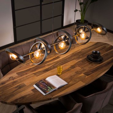 Vico Hover - hanglamp - 42 x 160 x 150 cm - houtskool