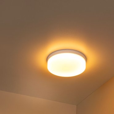 Lucide Biskit - plafondlamp met bewegingssensor - Ø 28 x 7,5 cm - 18W LED incl. - IP44 - wit