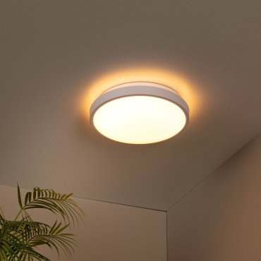 Lucide Dasher - plafondlamp - Ø 29,3 x 8,5 cm - 12W LED incl. - IP44 - wit