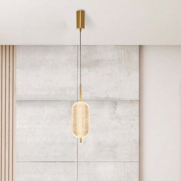 Nova Luce Klelia - hanglamp - Ø 15 x 140 cm - 17W dimbare LED incl. - messing goud