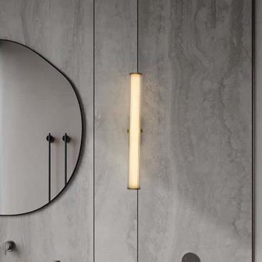 Nova Luce Hedula - wandlamp - 63 x 12 x 8,2 cm - 23W LED incl. - IP44 - zandgoud
