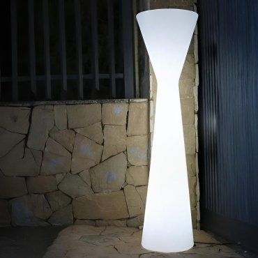 New Garden Konika - buiten vloerlamp - Ø 46 x 170 cm - 20W LED incl. - IP65 - wit - koel witte lichtkleur