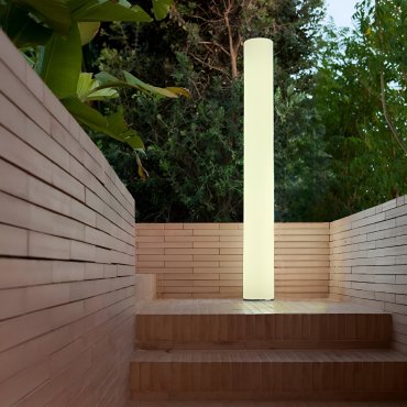New Garden Fity 160 - oplaadbare vloerlamp met zonnepaneel - Ø 19 x 160 cm - 17W dimbare LED incl. - IP54 - wit