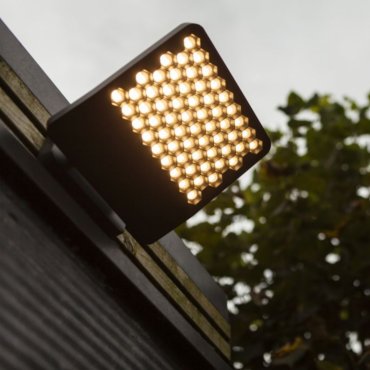 Lutec Atlantis - verstraler - 22,2 x 20,1 x 10,8 cm - 24W LED incl. - 3000K - IP54 - donker grijs