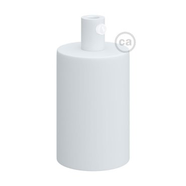 Creative Cables - E27 fitting met cilindervormige metalen kabelhouder - Ø 4,2 x 6,2 cm - wit