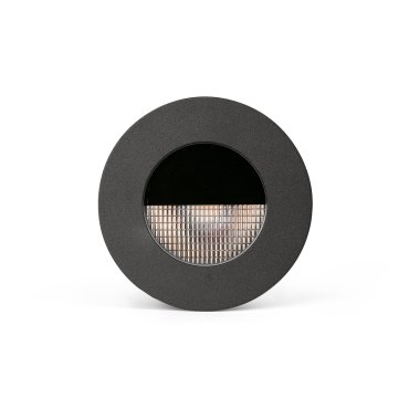 Faro Grund Wallwash - ronde grondspot voor buiten - Ø 80 mm, Ø 64 mm inbouw - 7W LED incl. - IP67 – zwart – warm witte lichtkleur (3000K)