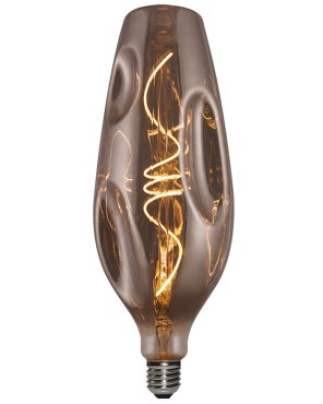 Daylight Italia Bumped Bottle LED lamp - Ø 11 x 30,7 cm - E27 - 5W dimbaar - 1800K - gerookt