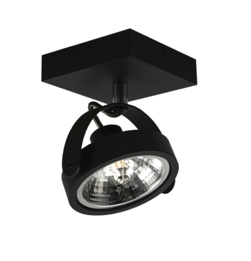 Artdelight Wajer - opbouwspot - 12 x 12 x 14 cm - 3,5W dimbare LED incl. - zwart