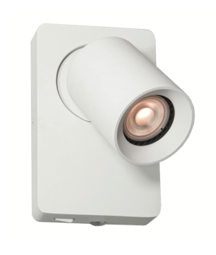 Artdelight Megano - wandverlichting met schakelaar - 10 x 12 x 16 cm - wit