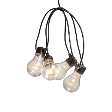 Konstsmide - decoratieve party lichtset met dimfunctie - 4,5m lengte met 10m snoer - 10 LED lampen incl. - 4W -IP44 - zwart