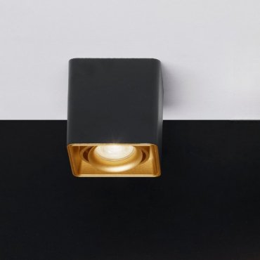 Nova Luce Nami - opbouwspot - 11 x 11 x 10 cm - zwart en goud