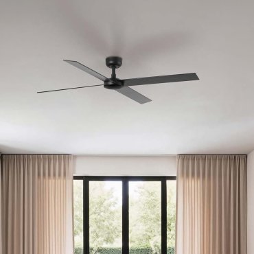 Faro Rudder L 4 - plafondventilator - Ø 132 cm - mat zwart en donker walnoot