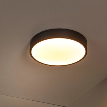 Lucide Unar - plafondverlichting - Ø 30 x 5 cm - 18W dimbare LED incl. -  3 stappen dimmer - zwart