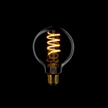 ETH Globe Spiral LED Filament - Ø 8 cm - E27 - 3 stappen dimbaar - 7W - 2200K  - goud
