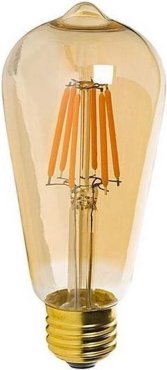 Integral LED lamp - Ø 6,4 x 14 cm - 5W dimbaar - 1800K - amber