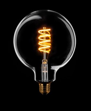 ETH Globe Spiral LED Filament - Ø 12,5 cm - E27 - 3 stappen dimbaar - 7W - 2200K  - transparant