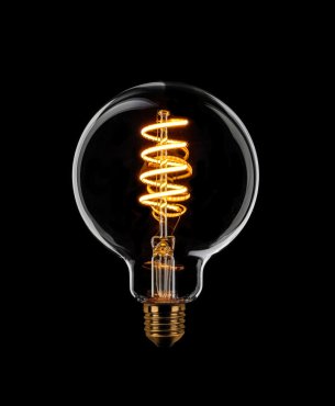 ETH Globe Spiral LED Filament - Ø 9,5 cm - E27 - dimbaar - 7,5W - 2200K  - goud