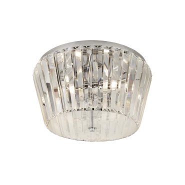 Searchlight Tiara - plafondverlichting - Ø 40 x 23 cm - chroom en transparant