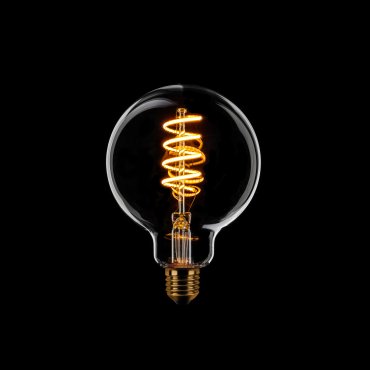 ETH Globe Spiral LED Filament - Ø 9,5 cm - E27 - 3 stappen dimbaar - 7W - 1800K  - transparant