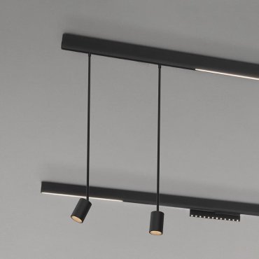 Nova Luce Ultra Slim - rail hanglamp - Ø 4,5 cm x 60 cm - 5W LED incl. - zwart