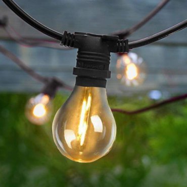 New Garden Garland Allegra - lichtslinger met vervangbare lichtbronnen - 8m slinger waarvan 3,25m snoer - 10 LED-lampen incl. - IP44 -  zwart
