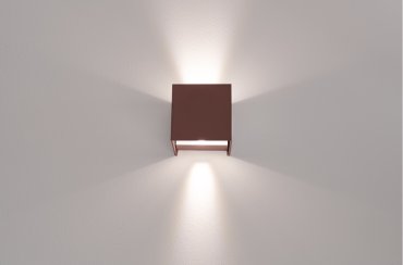 Century Italia Appalque - buiten wandverlichting met 2 regelbare lichtbundels - 12 x 12 x 12 cm - 20W LED incl. - instelbare lichtkleur - IP65 - bruin