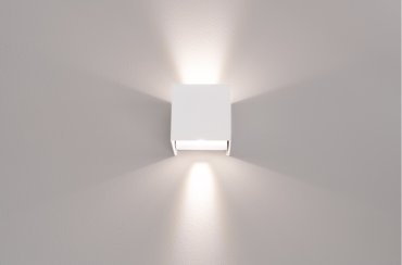 Century Italia Appalque - buiten wandverlichting met 2 regelbare lichtbundels - 12 x 12 x 12 cm - 20W LED incl. - instelbare lichtkleur - IP65 - wit