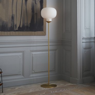 Design for the People Raito - vloerlamp - Ø 30 x 150 cm - wit en messing