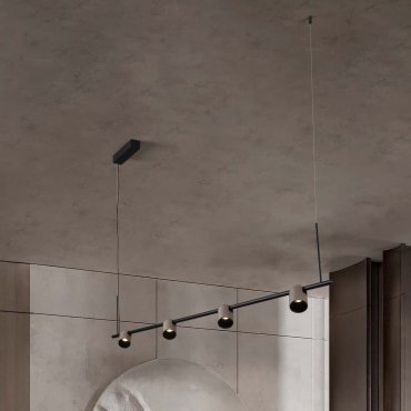 Nova Luce Sirmos - hanglamp - 150 x 212,4 x 6 cm - 30W dimbare LED incl. - Moca-koffie en zandzwart