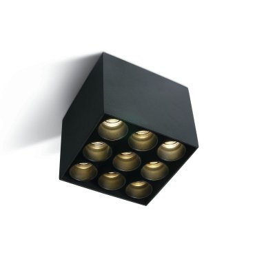 ONE Light Dark Light Ceiling Tubes - plafondverlichting - 9,5 x 9,5 x 8,4 cm - 20W LED incl. - zwart