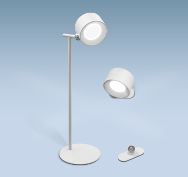 Century Italia Pixel - oplaadbare tafellamp met optie tot wandlamp - 12 x 12,7 x 38,1 cm - 1,8W dimbare LED incl. - wit