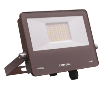 Century Italia Porteo CCT - verstraler - 20,3 x 22,4 x 3,6 cm - 40W LED incl. - instelbare lichtkleur - IP65 - bruin