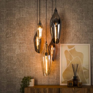 Vico Cocoon - hanglamp - Ø 60 x 180 cm - zwart