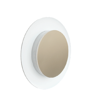 Century Italia Push &amp; Go - wand- en plafondlamp - Ø 18 x 3,7 cm - 10W LED incl. - IP65 - wit met goud