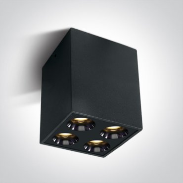 ONE Light Dark Light Ceiling Lights - opbouwspot 4L - 6,6 x 6,6 x 8,3 cm - 10W LED incl. - zwart