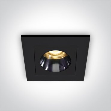 ONE Light Mirror Dark Light Range - inbouwspot - 46 x 46 mm, 38 x 38 mm inbouwmaat - 3W LED incl. - zwart